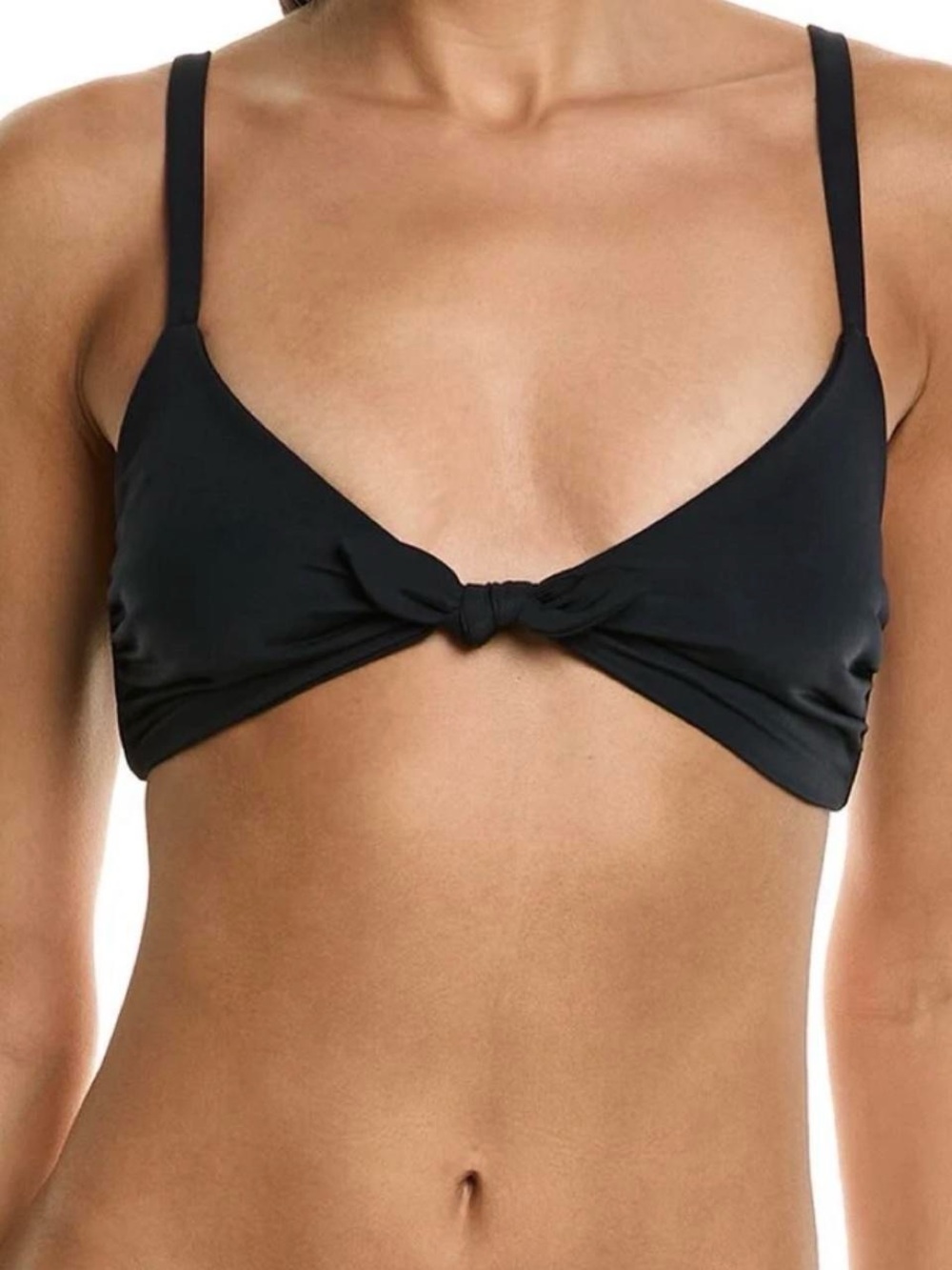 Mara Hoffman Black Knot-Front Bikini Top